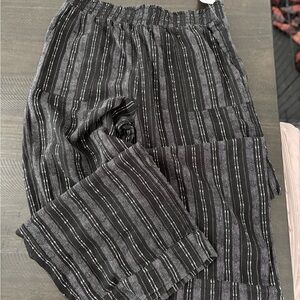 Striped Black and Gray Men's Pants